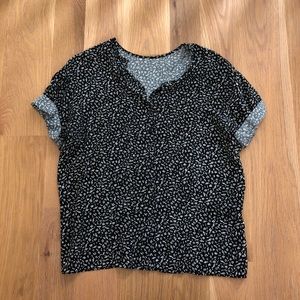 Musical notes cotton button-up tee